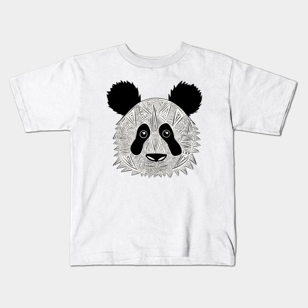 Geometric Panda Kids T-Shirt by sophiafinearts